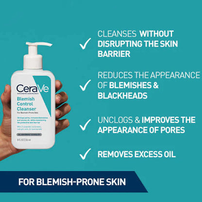 CeraVe Blemish Control Face Cleanser with 2% Salicylic Acid & Niacinamide